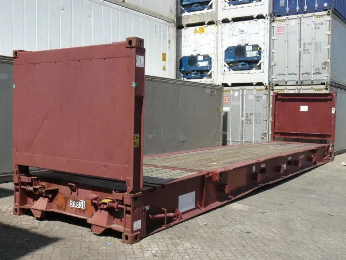 Conteneur 40 pieds Flat Rack (parois rabattables) – Flush Folding