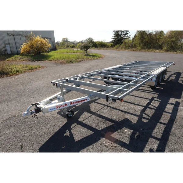 Plateau Remorque robuste pour Tiny House triple Asse 7,20 x 2,44 m