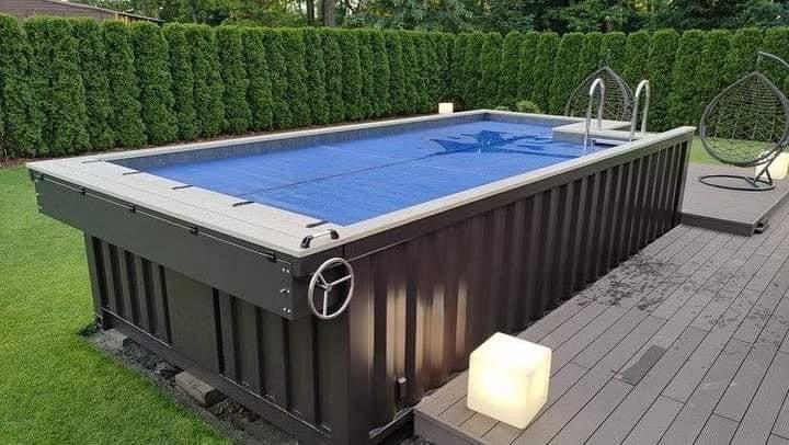 Piscine modulaire 20 pieds avec solarium et système technique intégré