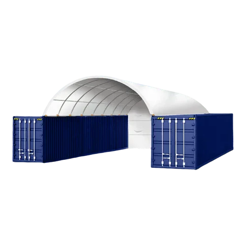 Hangar voûté robuste pour Conteneur 20×40 pieds avec fond fermé