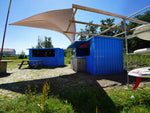 Kiosque-bar modulaire pliable 7.84 m² bleu gentiane – photo 2