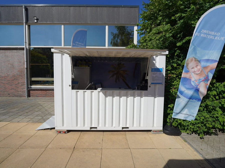 Kiosque-bar modulaire démontable avec auvent intégré 12 pieds