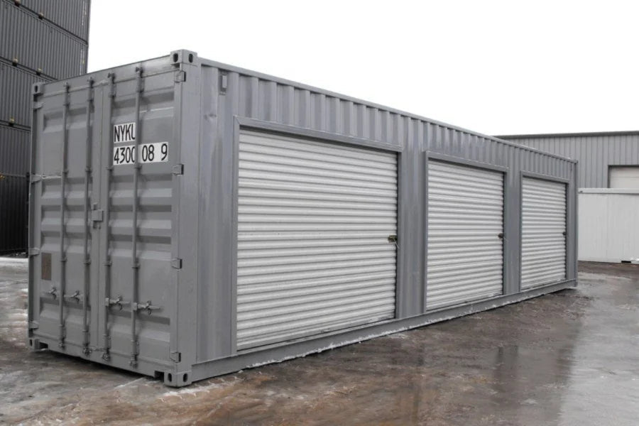Conteneur de stockage 40 pieds High Cube avec triple accès latéral