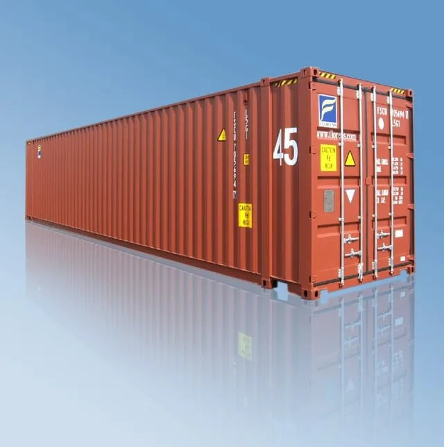 Conteneur maritime High Cube 45 pieds pour charges volumineuses