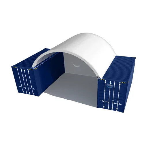 Couverture de protection robuste pour Conteneur 20×20 pieds avec panneau arrière fermé