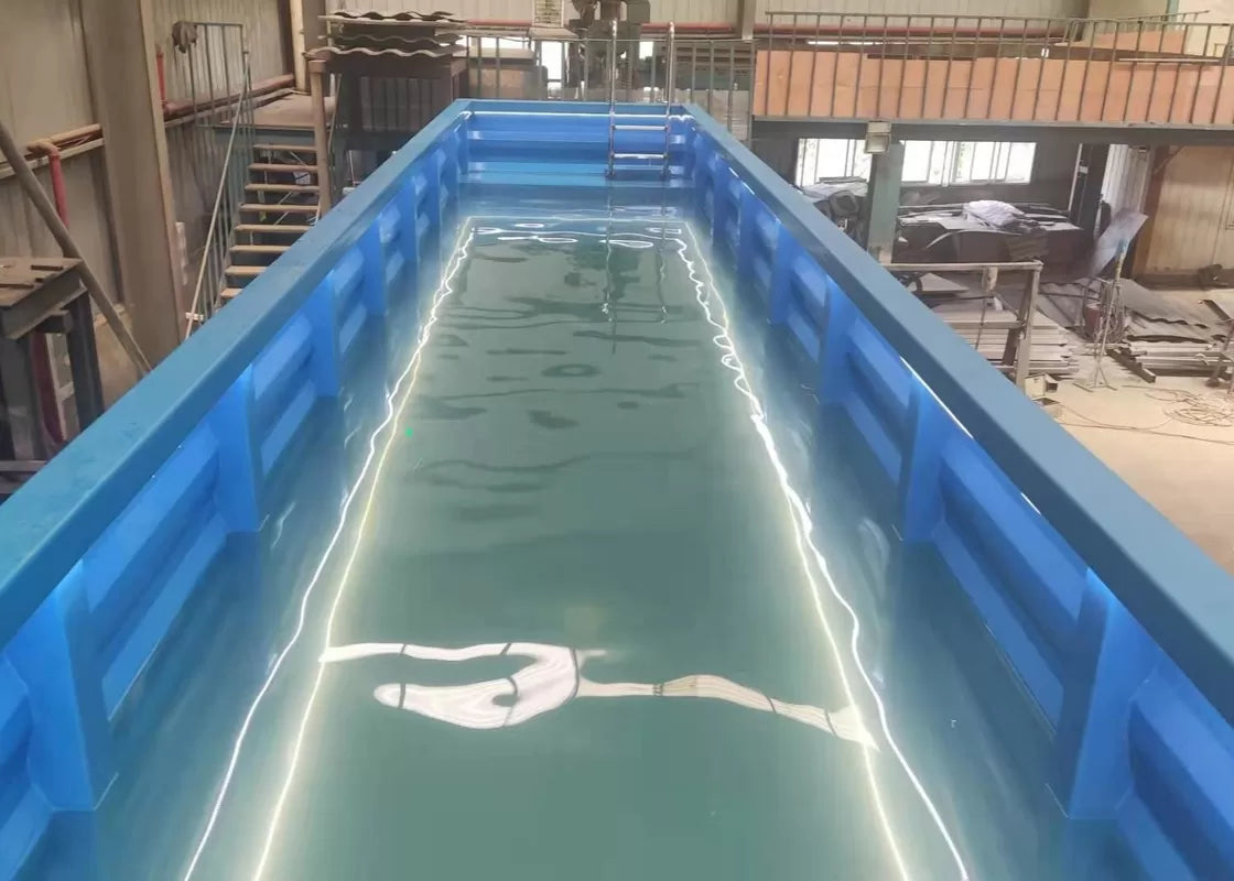 Piscine Conteneur 11 Metre All Season – vitrée et chauffée avec espace détente